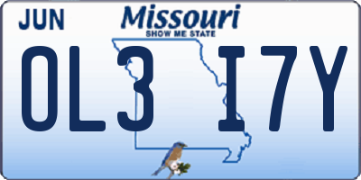 MO license plate OL3I7Y