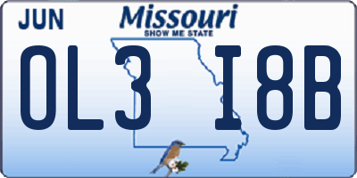 MO license plate OL3I8B