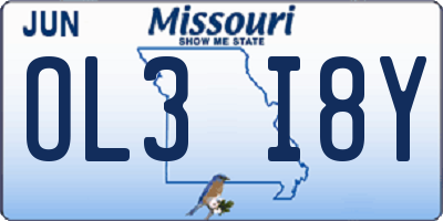 MO license plate OL3I8Y