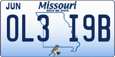 MO license plate OL3I9B