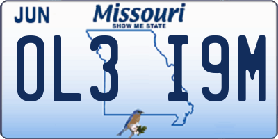 MO license plate OL3I9M