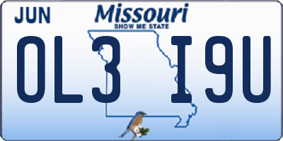 MO license plate OL3I9U