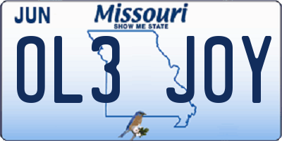 MO license plate OL3J0Y