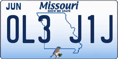 MO license plate OL3J1J