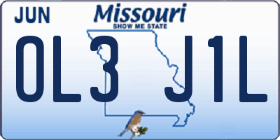 MO license plate OL3J1L