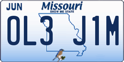 MO license plate OL3J1M
