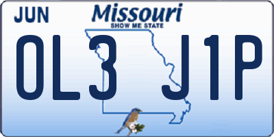 MO license plate OL3J1P