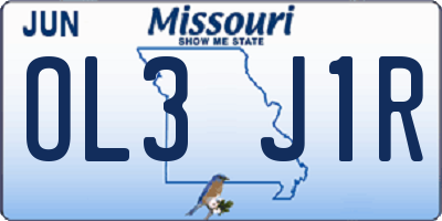 MO license plate OL3J1R