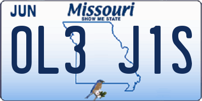 MO license plate OL3J1S