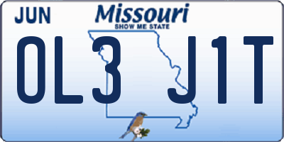 MO license plate OL3J1T