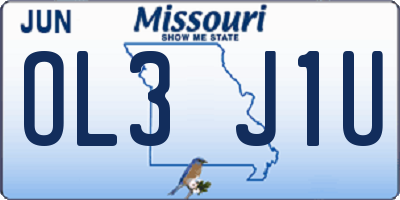 MO license plate OL3J1U