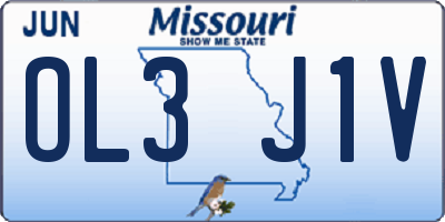 MO license plate OL3J1V