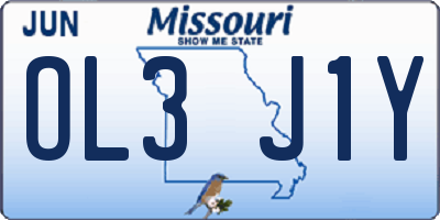 MO license plate OL3J1Y