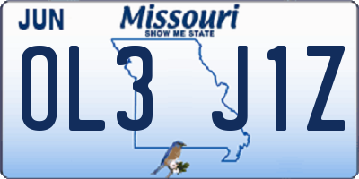 MO license plate OL3J1Z