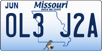 MO license plate OL3J2A
