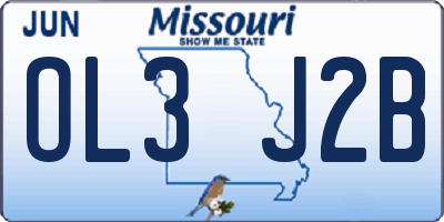 MO license plate OL3J2B