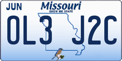 MO license plate OL3J2C