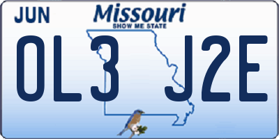 MO license plate OL3J2E