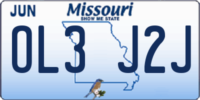 MO license plate OL3J2J