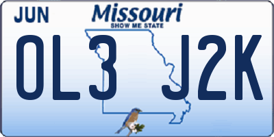 MO license plate OL3J2K