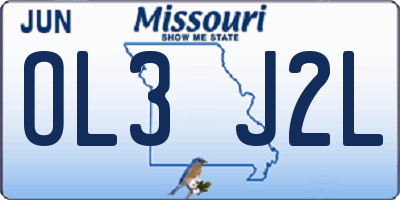 MO license plate OL3J2L