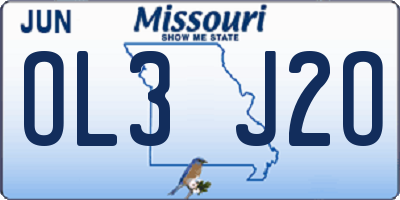MO license plate OL3J2O