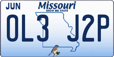 MO license plate OL3J2P