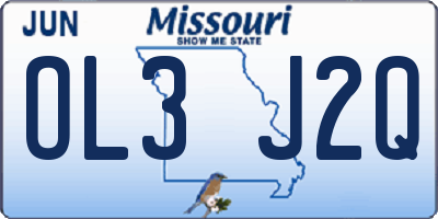 MO license plate OL3J2Q