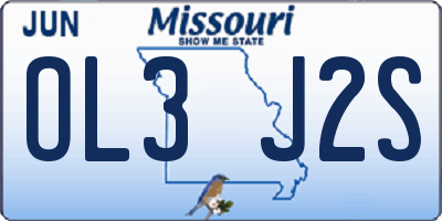 MO license plate OL3J2S
