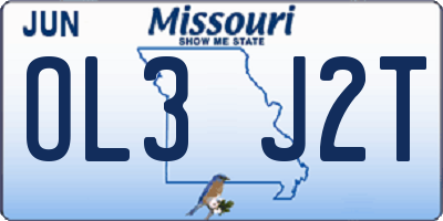 MO license plate OL3J2T