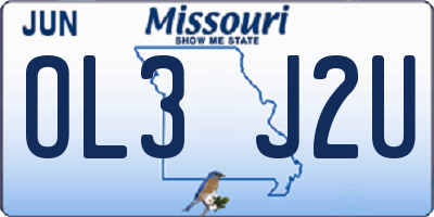 MO license plate OL3J2U