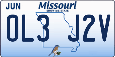 MO license plate OL3J2V