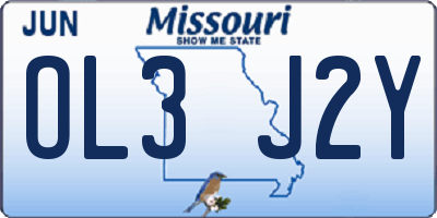 MO license plate OL3J2Y