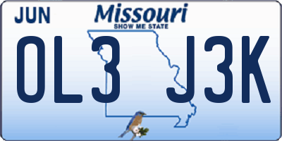 MO license plate OL3J3K