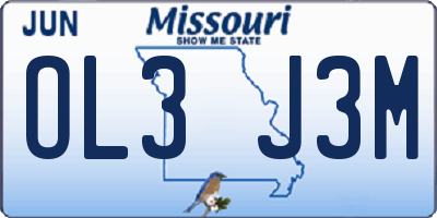 MO license plate OL3J3M