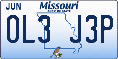 MO license plate OL3J3P