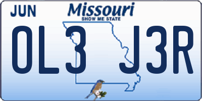 MO license plate OL3J3R