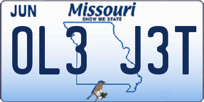 MO license plate OL3J3T
