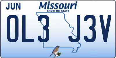 MO license plate OL3J3V