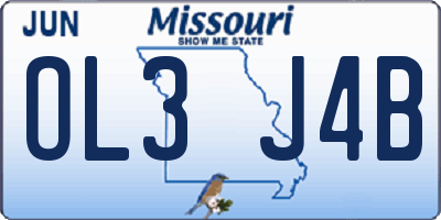 MO license plate OL3J4B
