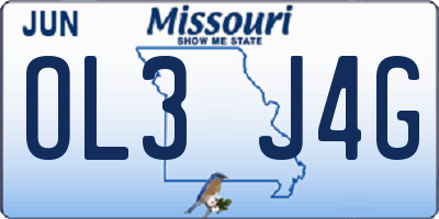 MO license plate OL3J4G