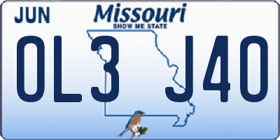 MO license plate OL3J4O