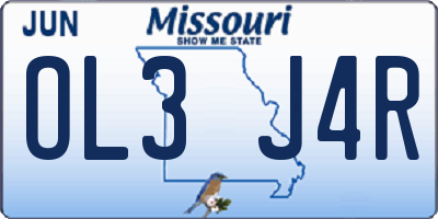 MO license plate OL3J4R
