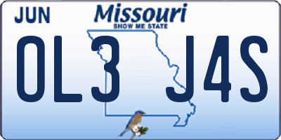 MO license plate OL3J4S