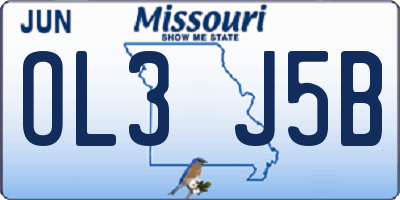 MO license plate OL3J5B