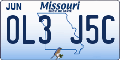 MO license plate OL3J5C