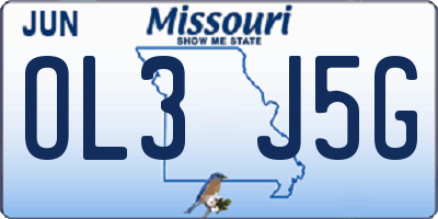 MO license plate OL3J5G