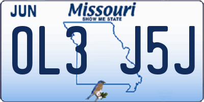 MO license plate OL3J5J