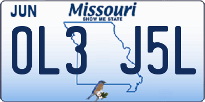 MO license plate OL3J5L