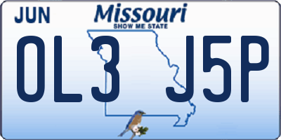 MO license plate OL3J5P
